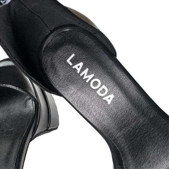 Lamoda x Dolls Kill Black Just Coz Platform Sandals -  Size 9 - Picture 5 of 7